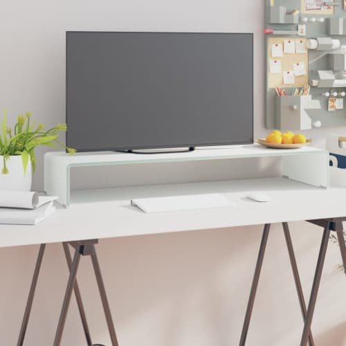 Tv/monitor-ställ glas grön 90x30x13 cm