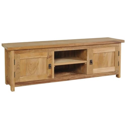 TV-bänk i massiv teak 120x30x40 cm