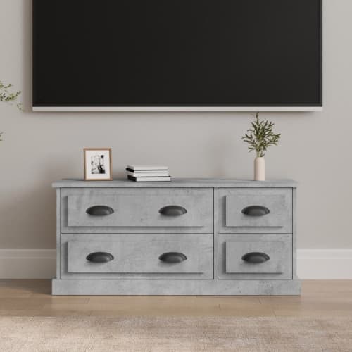 Tv-bänk betonggrå 100x35,5x45 cm konstruerat trä