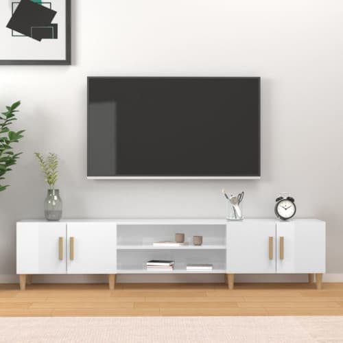 TV-skåp vit högglans 180x31,5x40 cm konstruerat trä