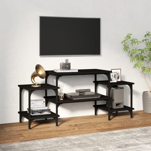 Tv-bänk svart 117x35x52 cm konstruerat trä