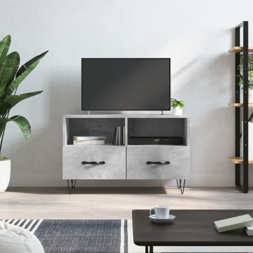 Tv-bänk betonggrå 80x36x50 cm konstruerat trä