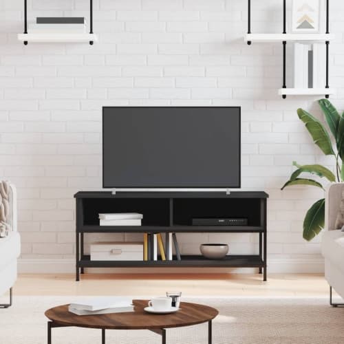 Tv-bänk svart 100x35x45 cm konstruerat trä