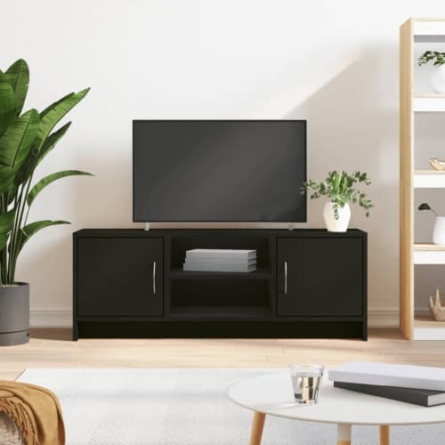 Tv-bänk svart 102x30x37,5 cm konstruerat trä