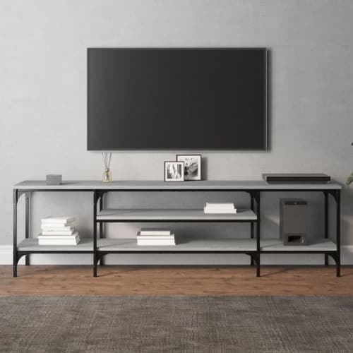Tv-bänk grå sonoma 161x35x45 cm konstruerat trä & järn
