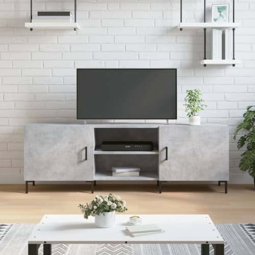 Tv-bänk betonggrå 150x30x50 cm konstruerat trä