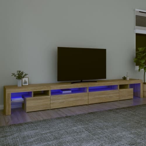 Tv-bänk med LED-belysning sonoma ek 290x36,5x40 cm