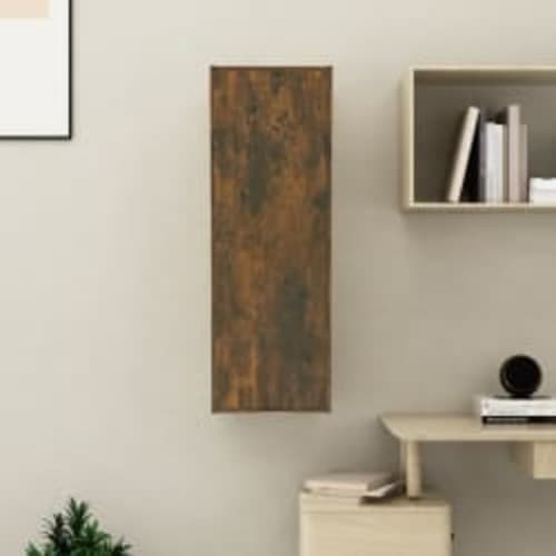 Tv-bänk rökfärgad ek 30,5x30x90 cm konstruerat trä