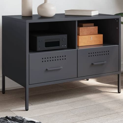 Tv-bänk antracit 68x39x50,5 cm stål