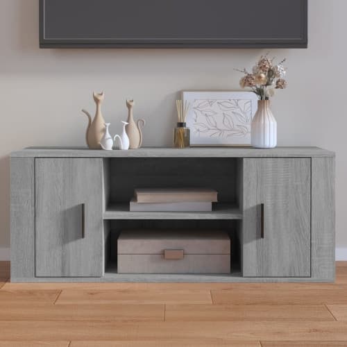 TV-bänk grå sonoma 100x35x40 cm konstruerat trä
