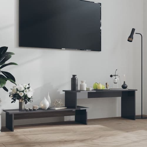 TV-bänk grå högglans 180x30x43 cm konstruerat trä