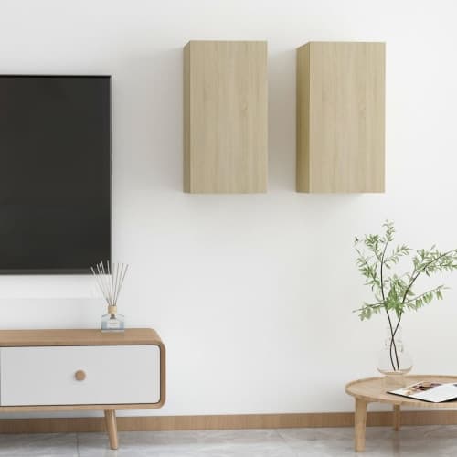 TV-skåp 2 st sonoma-ek 30,5x30x60 cm konstruerat trä