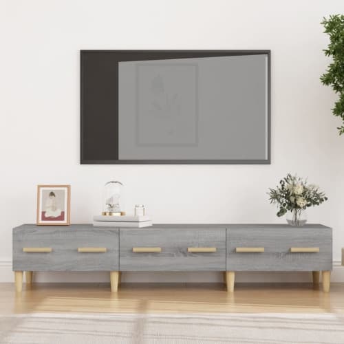 Tv-bänk grå sonoma 150x34,5x30 cm konstruerat trä