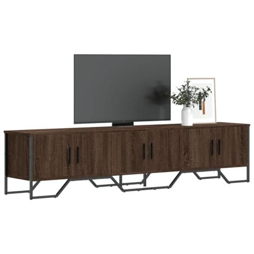 Tv-bänk brun ek 180x34x41 cm konstruerat trä