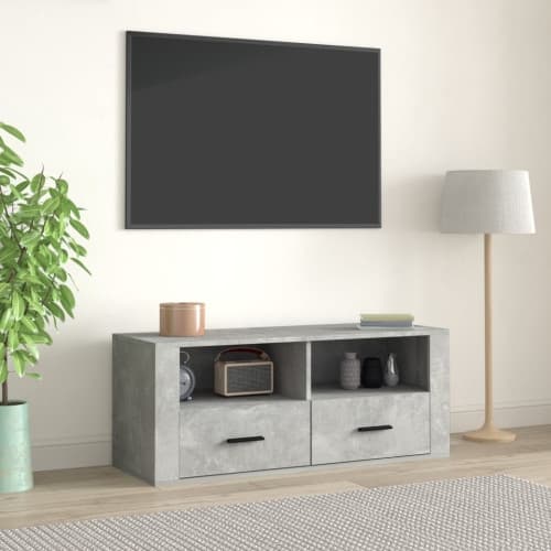 Tv-bänk betonggrå 100x35x40 cm konstruerat trä