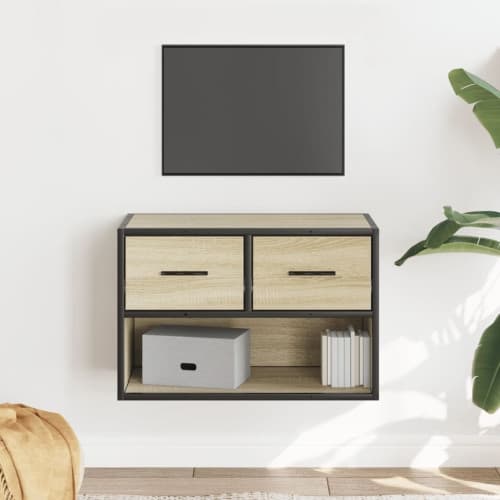 Tv-bänk sonoma-ek 60x31x39,5 cm konstruerat trä och metall