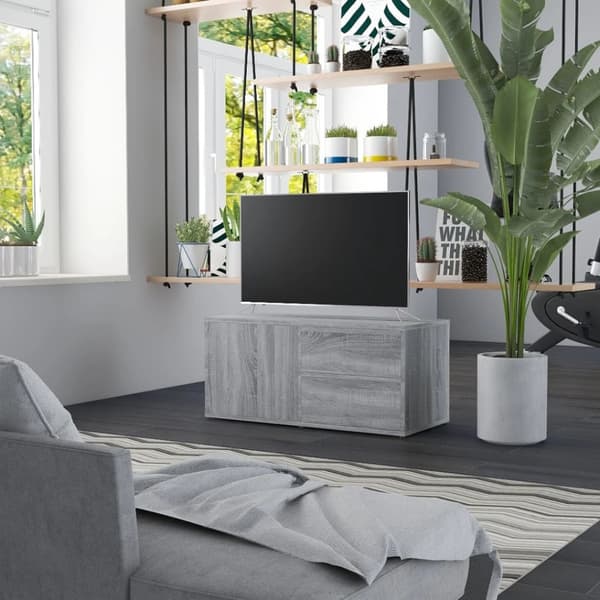 Tv-bänk grå sonoma 80x34x36 cm konstruerat trä