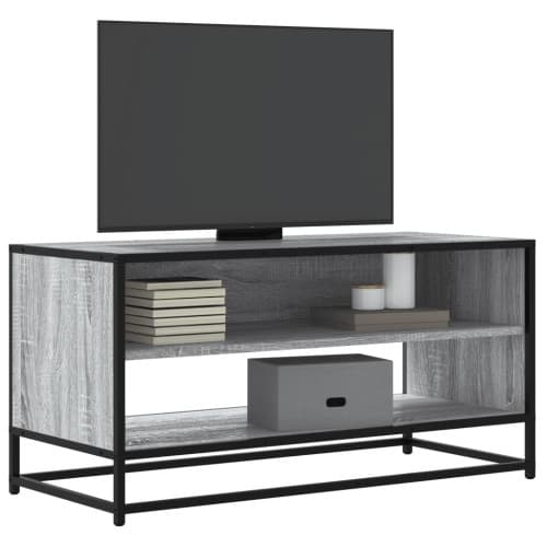 Tv-bänk grå sonoma 91x40x46 cm konstruerat trä och metall