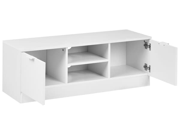 TV-stativ Hvit Sponplate 102 cm 2 Oppbevaringsskuffer 2 Hyller Skandinavisk Design Stue