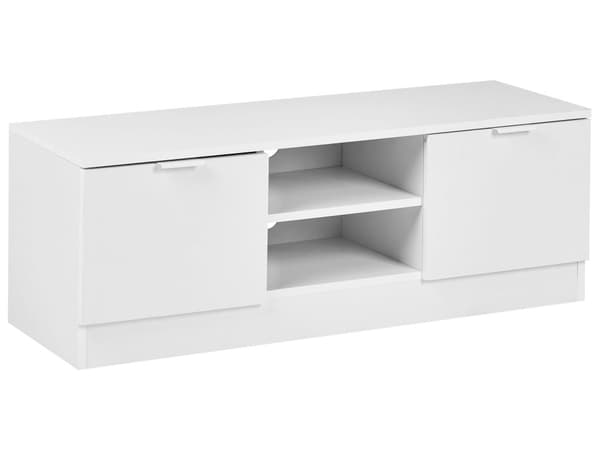 TV-stativ Hvit Sponplate 102 cm 2 Oppbevaringsskuffer 2 Hyller Skandinavisk Design Stue