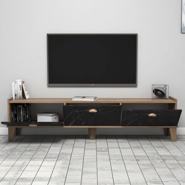 TV stativ, 178 x 44,8 x 34,6 cm, brun sort