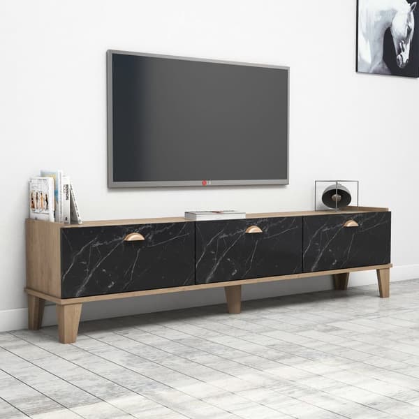 TV stativ, 178 x 44,8 x 34,6 cm, brun sort