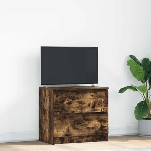 TV-bänk rökt ek 60x35x54 cm konstruerat trä