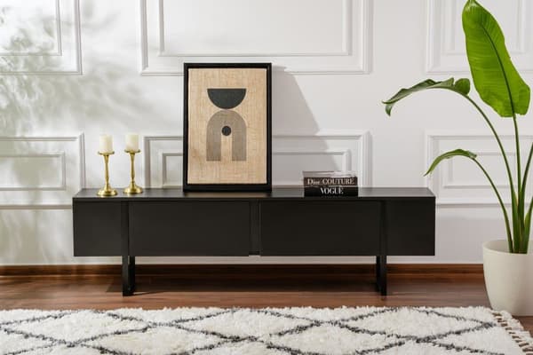 TV stativ, Serenity, 180x50x29,5 cm, Sort