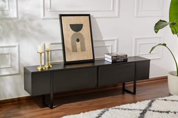 TV stativ, Serenity, 180x50x29,5 cm, Sort
