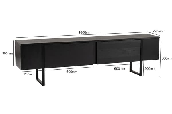 TV stativ, Serenity, 180x50x29,5 cm, Sort