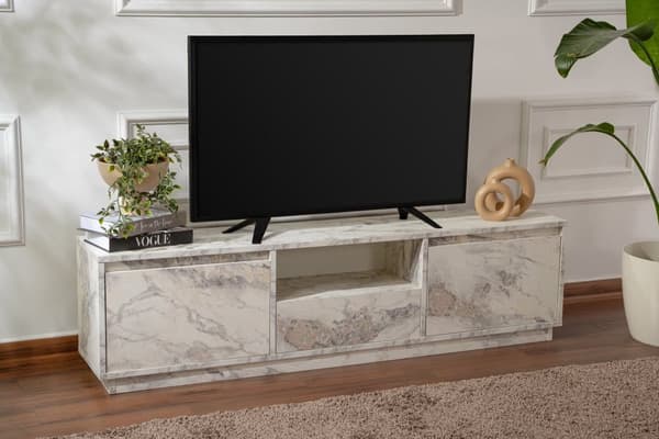 TV-bänk, Vanguard - Fressia marmor, 160x42x29,5 cm