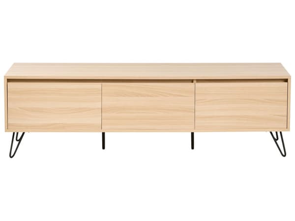 RTV-skab lysebrunt opbevaringsbord med tre hylder jernopbevaring minimalistisk stil til stuen