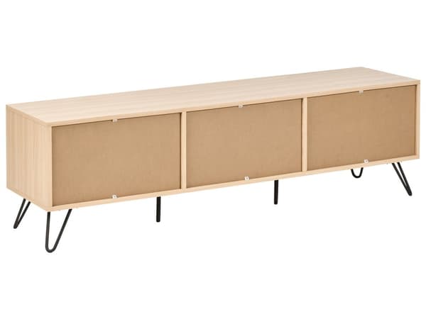 RTV-skab lysebrunt opbevaringsbord med tre hylder jernopbevaring minimalistisk stil til stuen