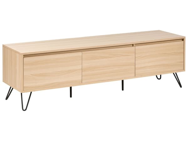 RTV-skab lysebrunt opbevaringsbord med tre hylder jernopbevaring minimalistisk stil til stuen