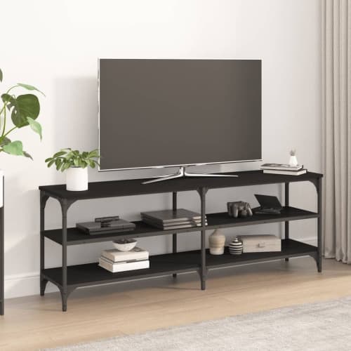 Tv-bänk svart 140x30x50 cm konstruerat trä