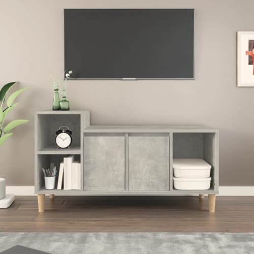Tv-bänk betonggrå 100x35x55 cm konstruerat trä