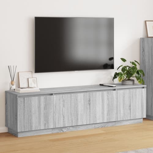 TV-skåp med LED Grå Sonoma 180x38x49 cm Konstruerat trä