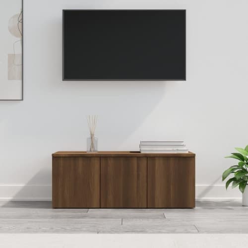 Tv-bänk brun ek 80x34x30 cm konstruerat trä