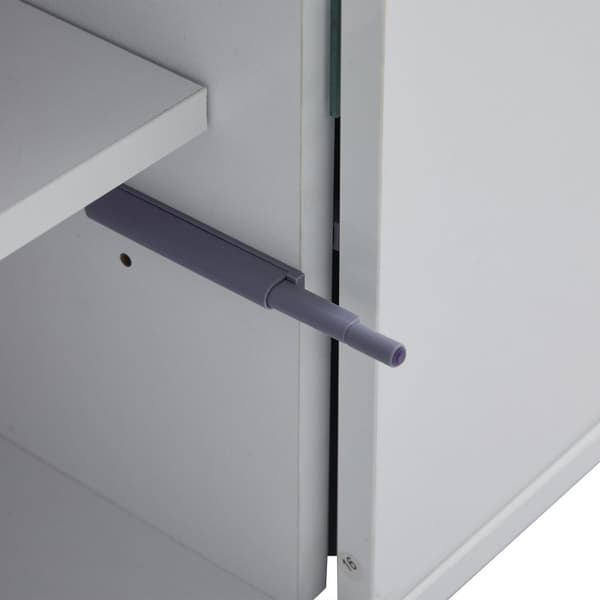 TV-skab 175x38x51 cm - med 2 låger - sikkerhedsglasdøre - LED-belysning - hvid