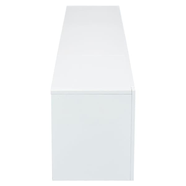 TV-bord 190x24x40 cm - Med LED-belysning - Opbevaringsplads - Til 80-tommer TV - Hvid
