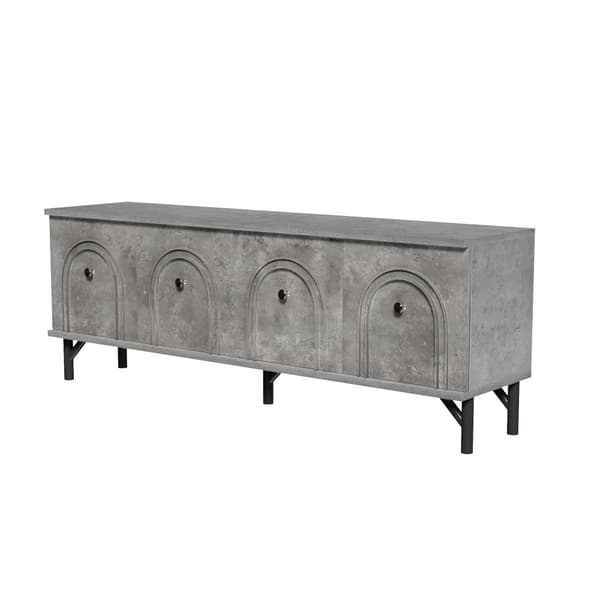 TV-skåp 160x38x55,5 cm - 4 dörrar - spånskiva - grå