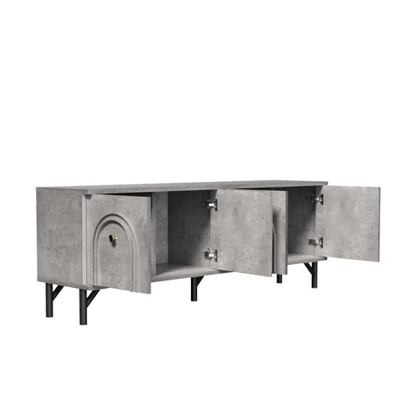 TV-skåp 160x38x55,5 cm - 4 dörrar - spånskiva - grå