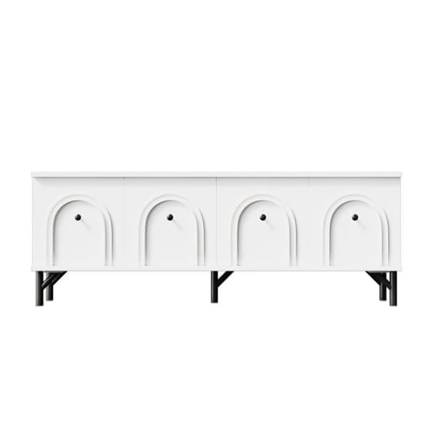 TV-skab 160x38x55,5 cm - med 4 låger - spånplade - hvid