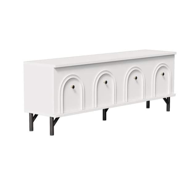 TV-skab 160x38x55,5 cm - med 4 låger - spånplade - hvid