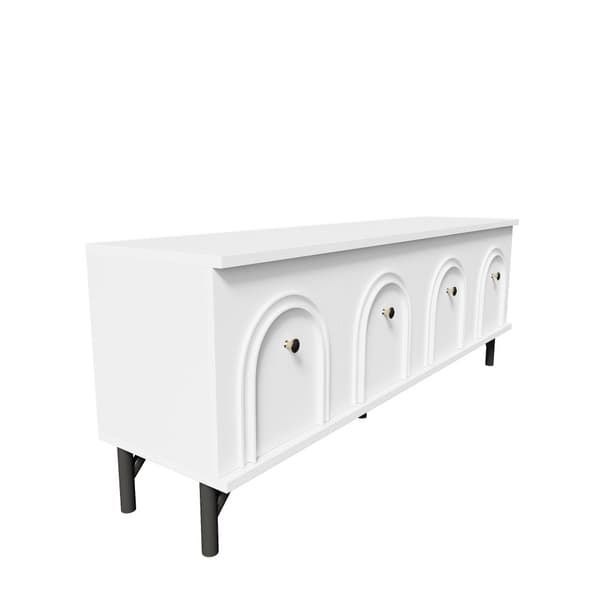 TV-skab 160x38x55,5 cm - med 4 låger - spånplade - hvid