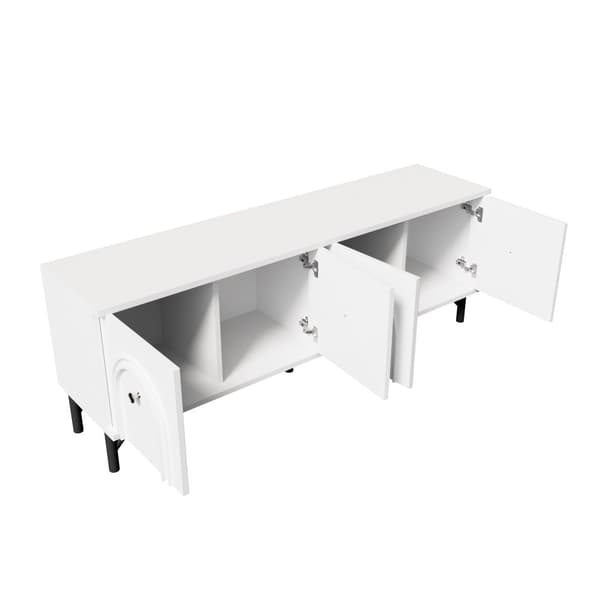 TV-skab 160x38x55,5 cm - med 4 låger - spånplade - hvid