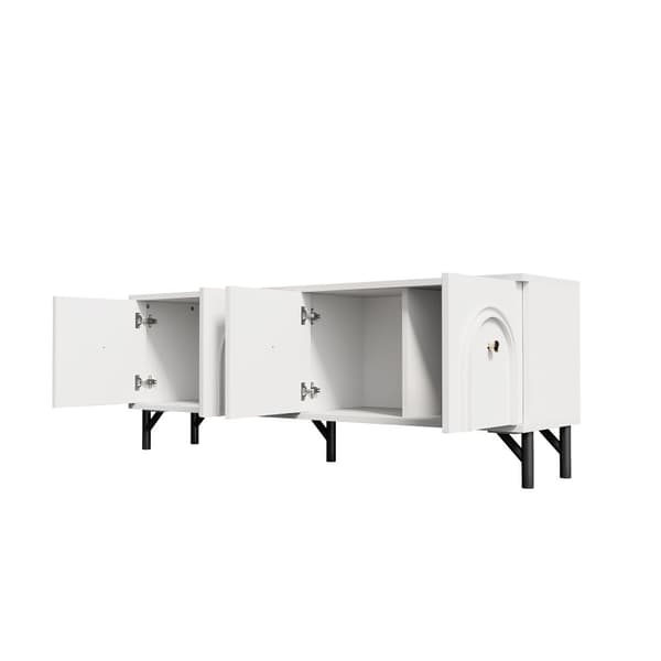 TV-skab 160x38x55,5 cm - med 4 låger - spånplade - hvid