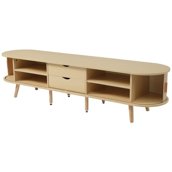TV-bord 175x40x42 cm - med 2 skuffer - med 2 skydelåger - natur