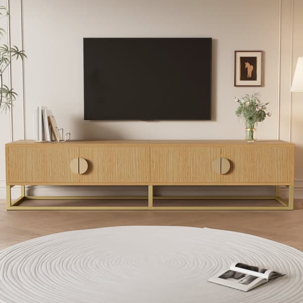 TV-bord 180x40x40 cm - 4 låger - Spånplade - Naturlig finish