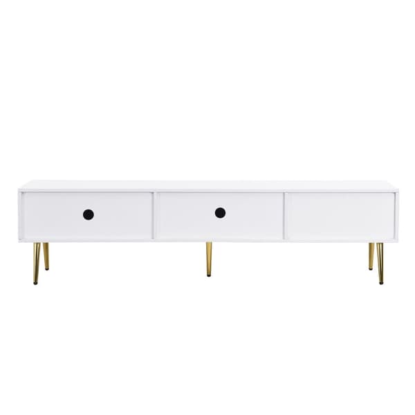 Moderne tv-bord 170 cm - med 2 skuffer og 2 låger - hvid